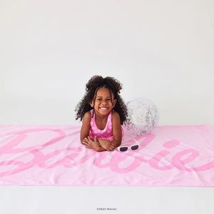 Posh peanut Pastel Barbie™ Beach Towel, pink